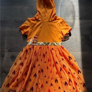 NWT Pokémon Orange Flame Hoodie Dress